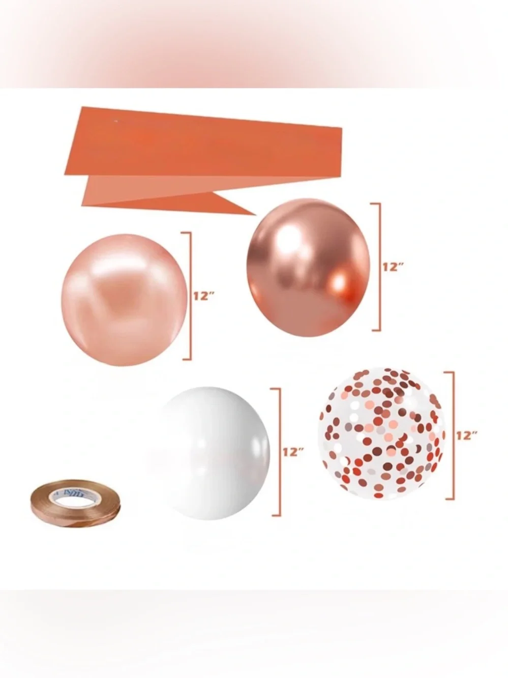 💜 Rose Gold Confetti Balloons